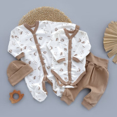 Набір 4в1: Їжачки Бежевий (Інтерлок/ Рубчик) 62 (3-6міс)