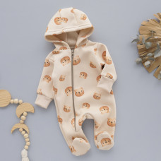 Комбінезон з капюшоном тринитка (з начосом) на змійці Ведмедики 62 (0-3міс)