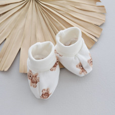 Пінетки Ведмедик плюшевий Бежевий (Футер - з начосом) 56 (0-3міс)