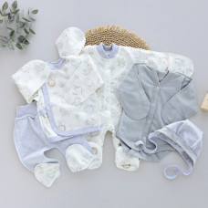 Комплект 5в1 Звірята Сірий (Футер - з начосом) 56 (0-3міс)