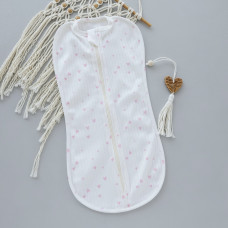 Коконпелюшка на змійці Сердечка на молочному (Рубчик) 56 (0-1міс)