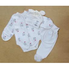 Набір 3в1: Боді, повзунки та шапочка Кохаю (Інтерлок) 56 (0-3міс)