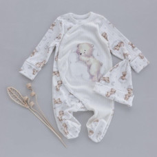 Чоловічок з шапочкою Ведмедик на хмаринці (Рубчик) 56 (0-3міс)