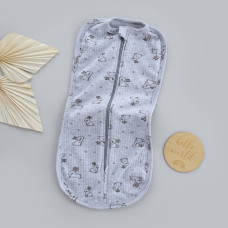 Коконпелюшка на змійці Зайчик Сірий (Рубчик) 56 (0-1міс)