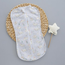 Коконпелюшка на змійці Зайчики (Футер - з начосом) 56 (0-1міс)