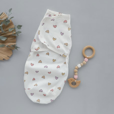 Коконпелюшка на липучці Сердечка Фіолетовий (Рубчик) 56 (0-1міс)