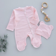 Чоловічок з шапочкою Рожевий (Футер - з начосом) 56 (0-1міс)