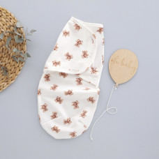 Коконпелюшка на липучці Ведмедик плюшевий Бежевий (Футер - з начосом) 56 (0-1міс)