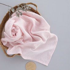 Мусліновий плед жатка Світло-рожевий 4 шари 130/100