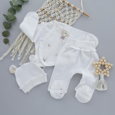 Набір 3в1: Льоля, повзунки та шапочка з вушками Ведмежа (Інтерлок) 62 (3-6міс)