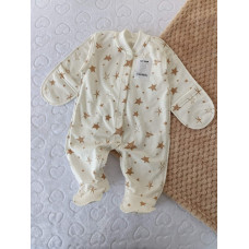 Чоловічок Зірки Бежеві (Футер - з начосом) 56 (0-3міс)