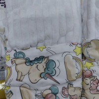 Плед плюш, без утеплення Единоріжки Молочний / Білий плюш 100/80