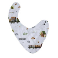 Слюнявчик непромокаючий Паровоз Бежевий