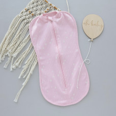 Коконпелюшка на змійці Сердечка на рожевому (Рубчик) 56 (0-1міс)