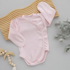 Боді довгий рукав Рожевий (Рубчик) 62 (1-3міс)