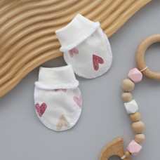 Царапки Сердечка Рожевий (Футер - з начосом) 56 (0-3міс)