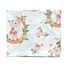 Бавовняна пелюшка Зайчик Квіти 90/80