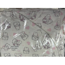 Набір 3в1: Боді, повзунки та шапочка на зав’язках Котики Рожевий (Футер - з начосом) 62 (1-3міс)