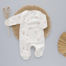 Чоловічок Ведмедик Bear Молочний (Рубчик) 56 (0-3міс)