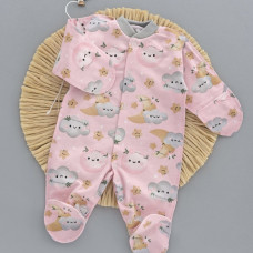 Чоловічок Рожевий Місяць (Футер - з начосом) 56 (0-3міс)