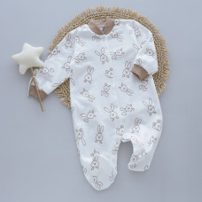 Чоловічок Зайчик Бежевий (Футер - з начосом) 62 (3-6міс)