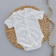 Боді з коротким рукавом Горошок на молочному (Рубчик) 56 (0-3міс)