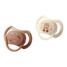 Пустушка симетрична (силікон) Бежева / Коричнева (0-6міс), BabyOno