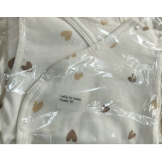 Набір 3в1: Боді-розпашонка, повзунки та шапочка Сердечка Бежевий (Футер - з начосом) 62 (3-6міс)