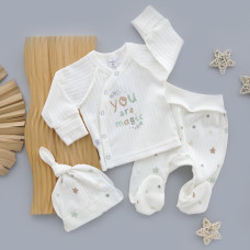 Набір 3в1: Льоля, повзунки, шапочка Зірочка You are magic (Рубчик) 56 (0-3міс)