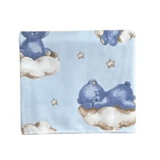 Пелюшка фланелева/байкова (Туреччина) Ведмедик Блакитий на хмаринці на Блакитному 90/80