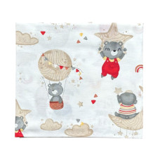 Бавовняна пелюшка Ведмедик Повітряна куля Бежевий 90/80