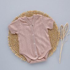 Боді з коротким рукавом Пудровий жакард (Трансфер) 56 (0-3міс)