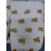 Плед плюш, без утеплення Ведмедики/ Білий плюш 100/80