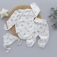 Набір 3в1: Боді, повзунки та шапочка на зав’язках Кохаю Mummy (Інтерлок) 56 (0-1міс)