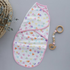 Коконпелюшка на липучці Сердечка Різнокольорові (Інтерлок) 62 (3-6міс)