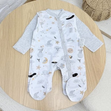 Чоловічок Зайчик Місяць (Футер - з начосом) 56 (0-1міс)
