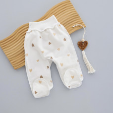 Повзунки Сердечка Бежевий (Футер - з начосом) 62 (1-3міс)
