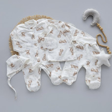 Набір 4в1 Ведмедик на хмаринці (Інтерлок) 56 (0-1міс)