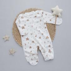 Чоловічок Зірки Бежевий (Футер - з начосом) 56 (0-3міс)