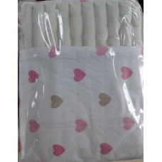 Плед плюш, без утеплення Сердечка Рожевий - Бежевий /Молочний плюш 100/80