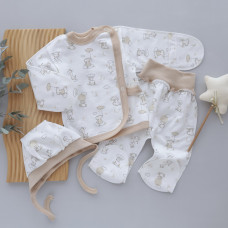 Набір 3в1: Льоля, повзунки та шапочка Жирафіки (Футер - з начосом) 56 (0-3міс)