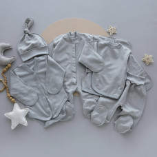 Комплект 5в1 Сірий (Футер - з начосом) 56 (0-3міс)