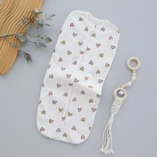 Коконпелюшка на змійці Сердечка Фіолетовий (Рубчик) 56 (0-3міс)