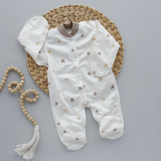 Чоловічок Сердечка Бежеві (Футер- з начосом) 56 (0-3міс)