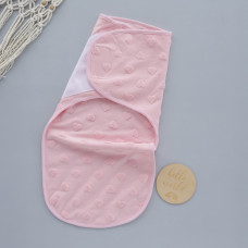 Коконпелюшка на липучці Сердечка Рожевий (Інтерлок) 56-62 (0-3міс)