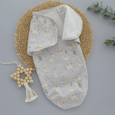 Коконпелюшка на липучці Зайчики (Футер - з начосом) 56 (0-1міс)