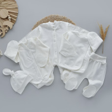 Комплект 5в1 Молочний (Футер - з начосом) 56 (0-3міс)