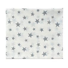Бавовняна пелюшка Зірки Сірий на Білому 90/80