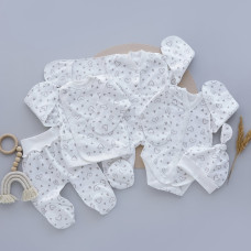 Комплект 5в1 Сердечка Сірий (Футер - з начосом) 56 (0-3міс)