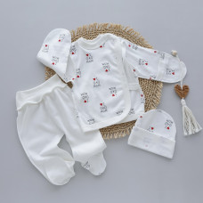 Набір 3в1: Льоля, повзунки та шапочка Кохаю Молочний (Інтерлок ) 56 (0-3міс)